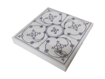 Servietten Indischblau 24 x 24 cm Jägermuster Strohmuster blau saks